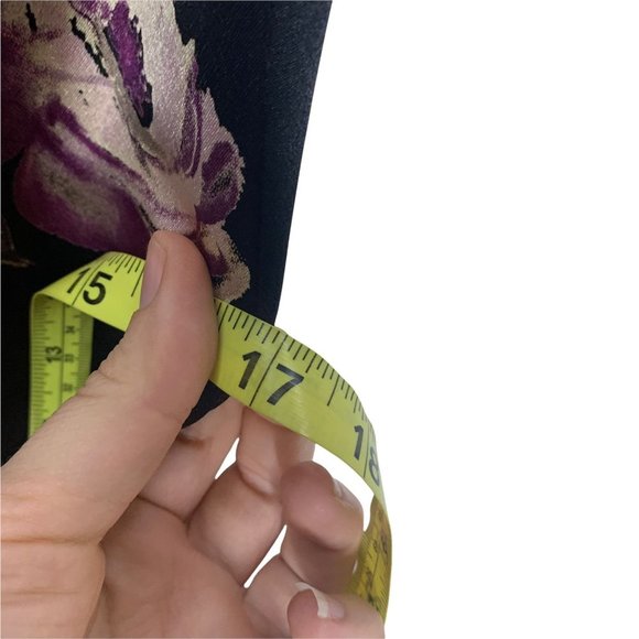 Vintage California Concepts Satin Purple Floral Sleeveless Dress Large - Picture 12 of 13